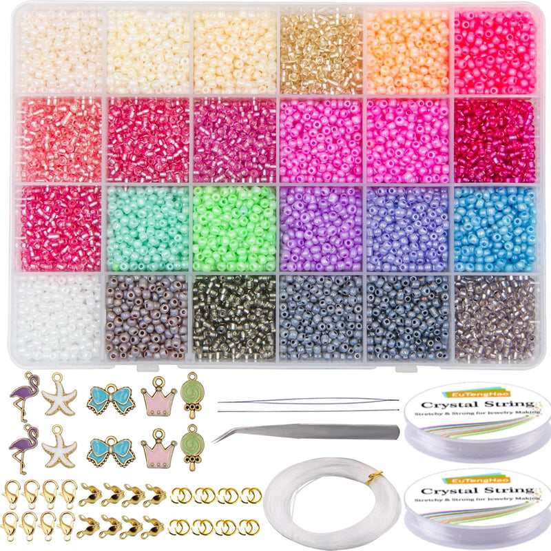 13246Pcs Seed Beads 3Mm Pony Beads Waist Beads With Charms Jewelry Fin