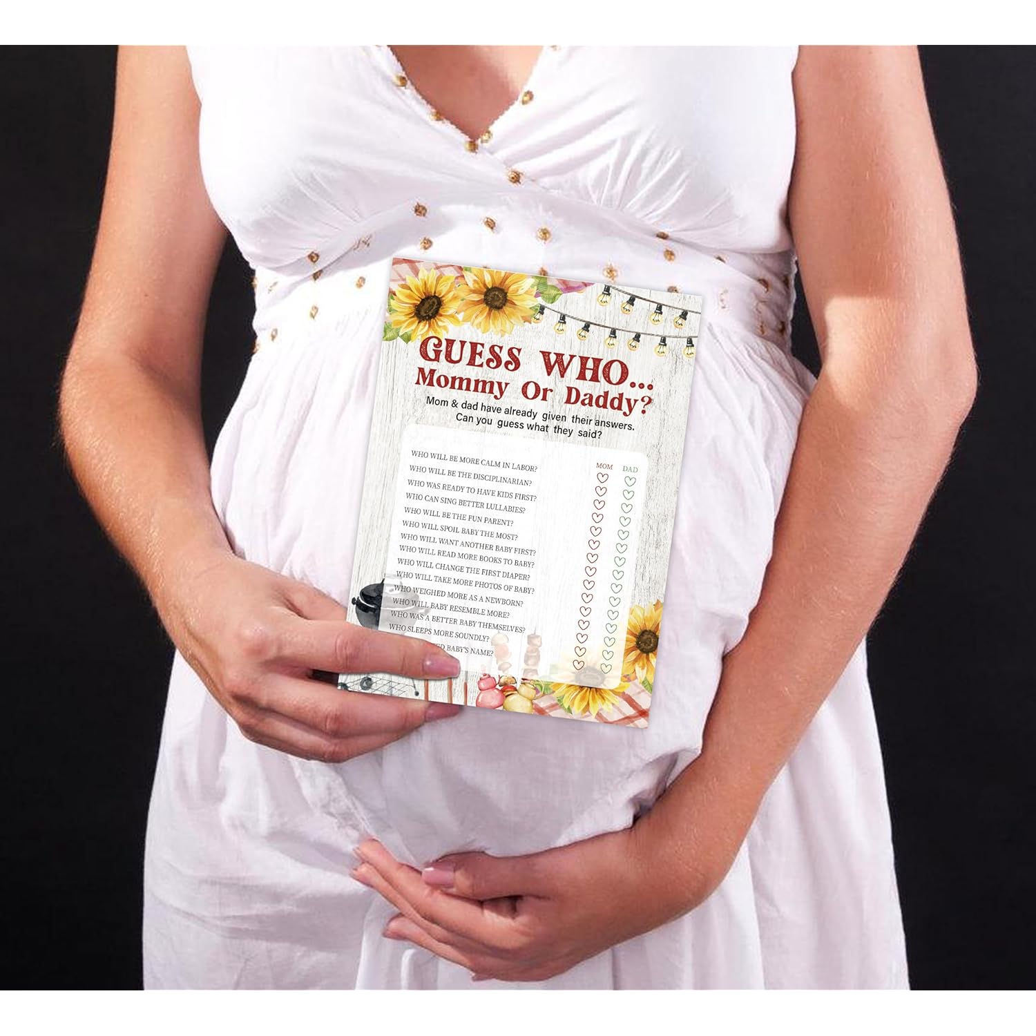 Bbq Guess Who Mommy Or Daddy Game, Baby Shower Games, Pack Of 30 Game Cards, Gender Neutral Boy Or Girl - Fa23