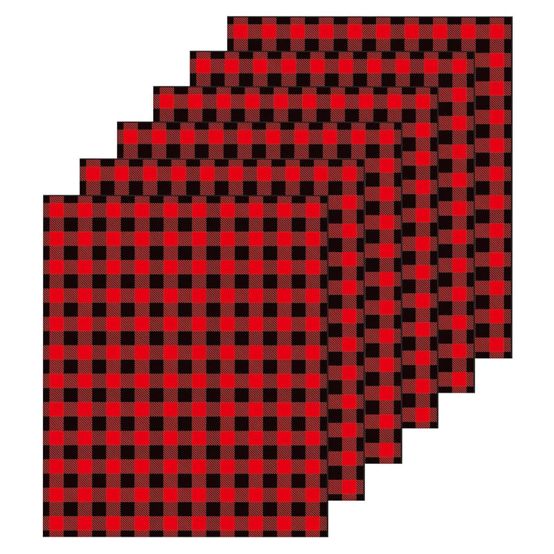 Self-Adhesive Backed Vinyl Sheets 12" X 10" Buffalo Plaid Assorted Vinyl Works