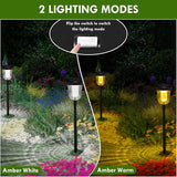 6 Pack 200LM Solar Pathway Lights Waterproof Super Bright Auto On Off Yard Walkway Lights