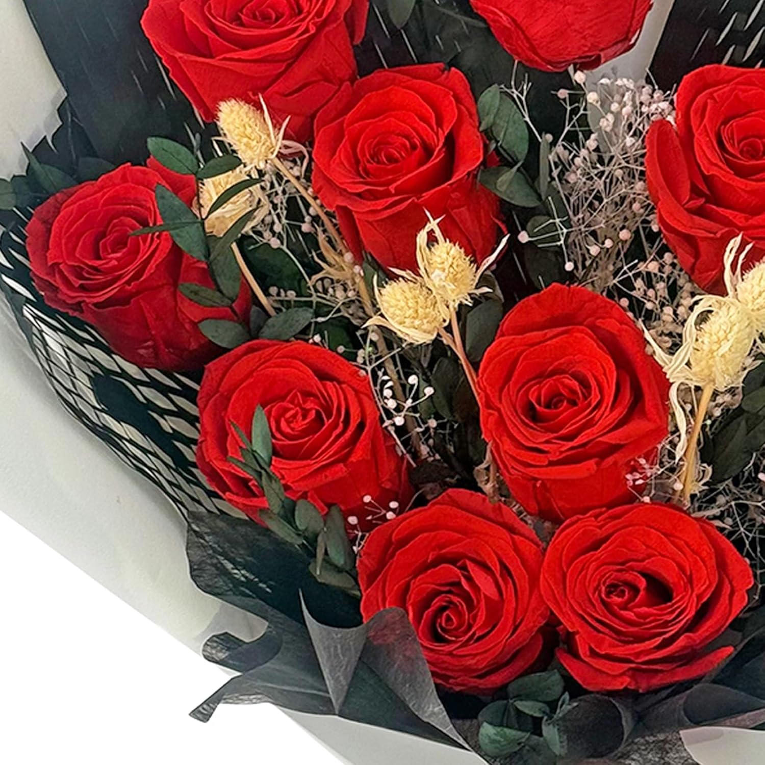 Preserved Flower Eternal Rose Bouquet,12 Forever Flowers In Gift Box,Romantic Gift For Women,Valentine'S,Mother'S Day Gift(Red, 12 Rose)