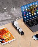 2 Pack Surge Protector Power Strip 6 Outlets 6FT Flat Plug Extension Cord 500J Wall Mount 15A