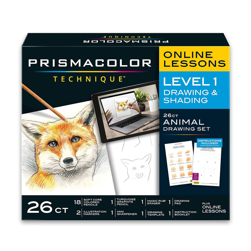 Technique, Art Supplies With Digital Art Lessons, Animal Drawings Set, Level 1