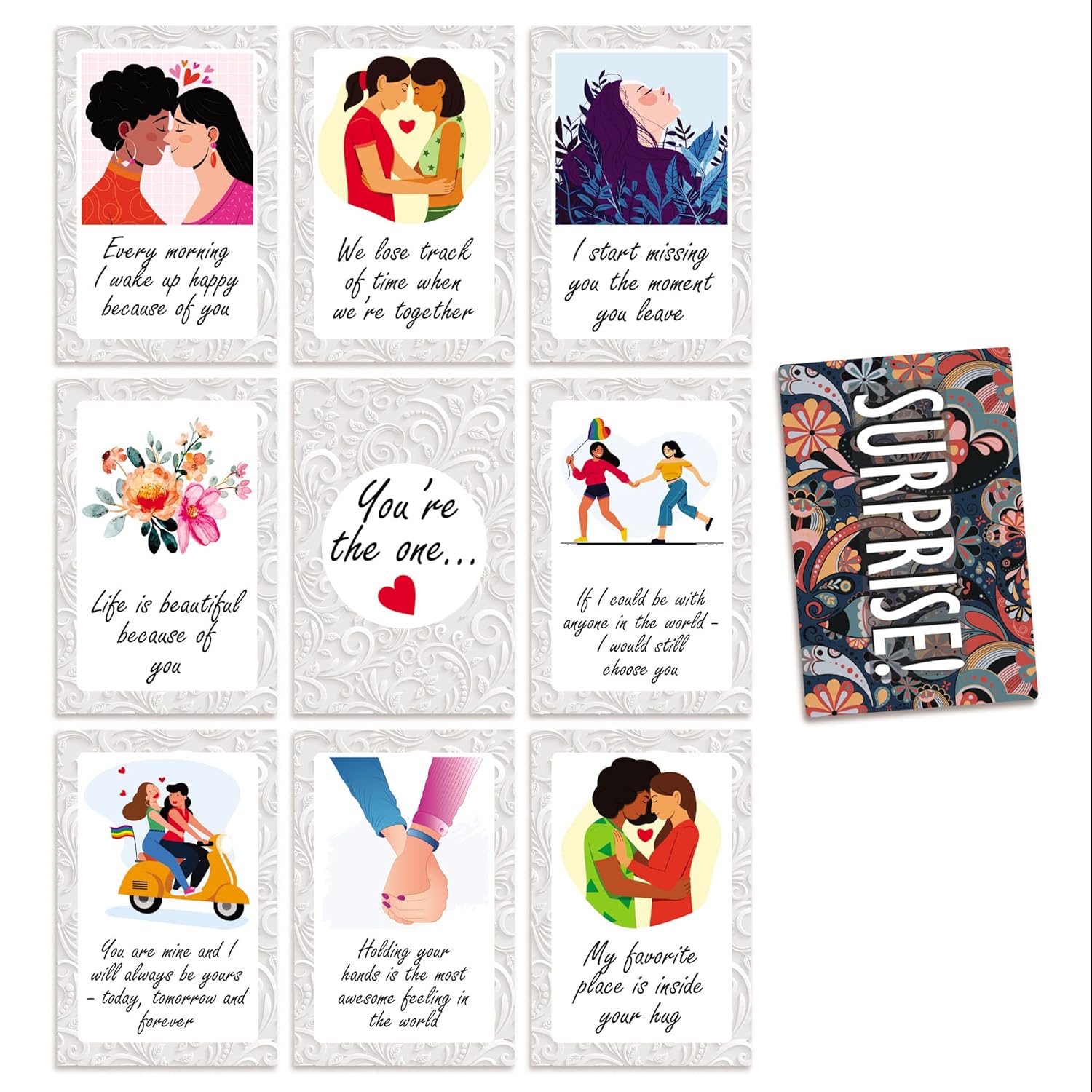 Romantic Love Cards For Lesbian Couples Lgbt Love - Romantic Card With Envelope - Card For Her, For Wife, Valentine'S Day, Christmas, Birthday, Anniversary, Wedding