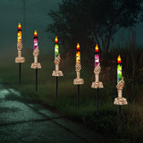Halloween Decorations, 10 Pack Skull Candle Lights with Stakes, Battery Operated Waterproof Pathway Decor with Timer for Indoor Outdoor Front Pathway Lawn Yard Garden