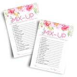 Floral Baby Shower Word Scramble Game Cards - 25 Pack - Rustic Prize Game For Baby Showers - Fun Unscramble Activity - Cute Guest Party Game Ideas
