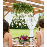 5.58Ft 5Pcs Bougainvillea Artificial Flowers Vines Faux Silk Hanging Bougainvillea Nearly Natural Plants For Porch Patio Balcony Home Wedding Decoration (White)