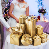 50 Sheets Metallic Gold Tissue 20X14 Inch Gift Wrap Paper Bulk Gift Wrapping Accessory Wrap For Wedding Birthday Party Favor Decor Diy Fringes Shredded Fill Confetti (Gold)