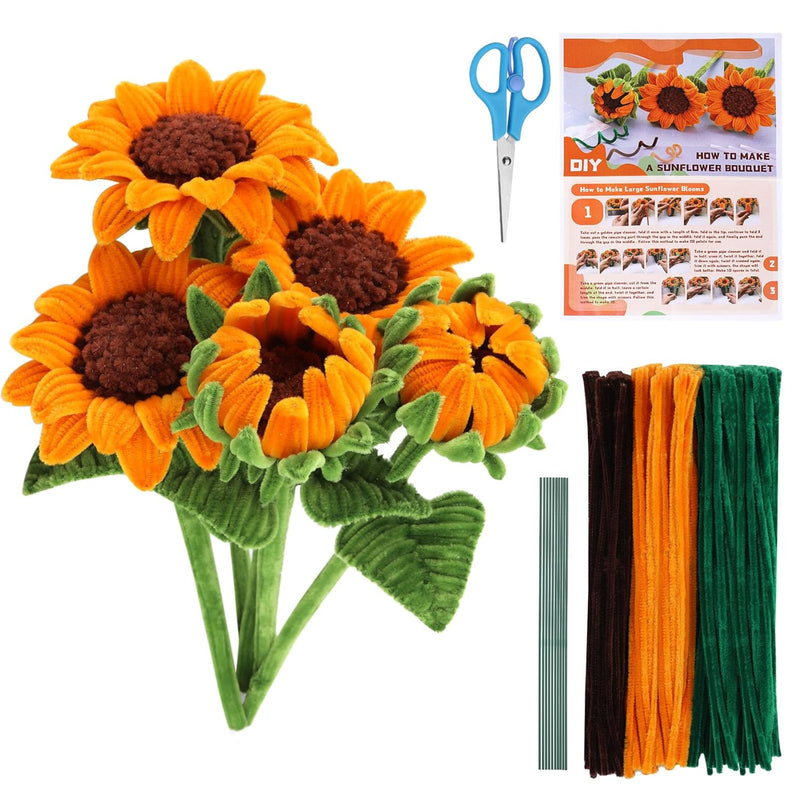 430Pcs Pipe Cleaners Chenille Stem Craft Flower Supplies, Pipe Cleaner Flowers