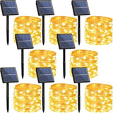 8 Pack Solar Fairy Lights Outdoor 264FT 800 LED Warm White String Lights Waterproof with 8 Modes for Garden Tree Wedding Party Decor