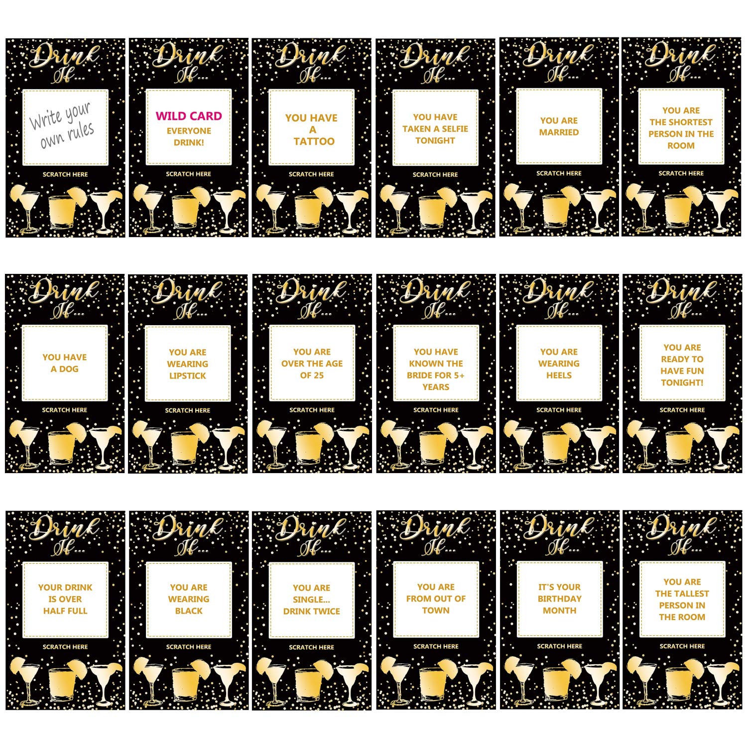 Bachelorette Party Drinking Games Drink If Games Scratch Off Cards Perfect For Night Out Activity,Bridal Showers,Bridal Parties,Wedding Showers,Engagement And Birthday-40 Sheets