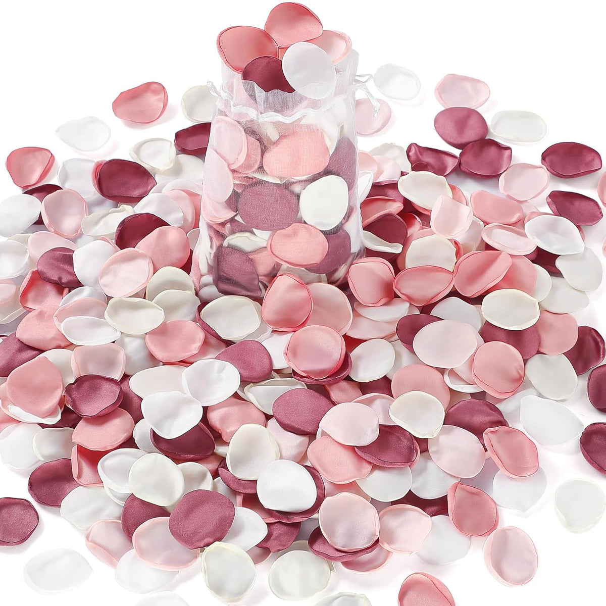 Silk Rose Petals, Fake Pink Rose Petals For Wedding Proposal Flower Girl Basket, Flower Petals To Throw At Wedding For Birthday Party Decoration