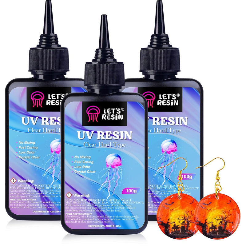 Uv Resin, 300G Low Viscosity Crystal Clear Thin Uv Resin Kit, Quick-Curing & L