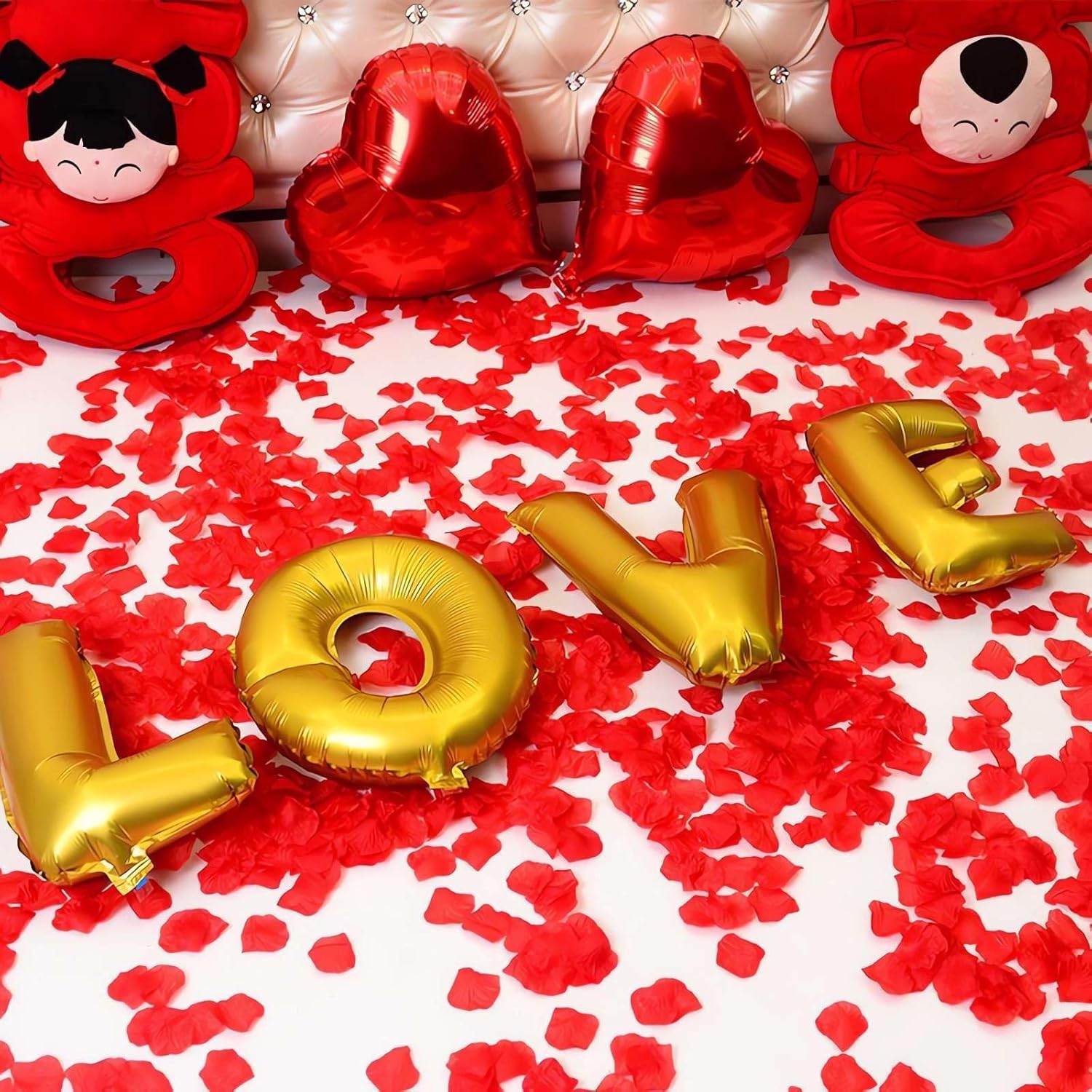 1000 Red Artificial Silk Rose Petals Flower Decoration For Valentine'S Day, Wedding, Anniversary Parties
