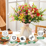 40 Bundles Artificial Flowers For Outdoor No Fade Faux Artificial Plants Shrubs Plastic Fake Flower 10 Kinds Uv Resistant Faux Flowers For Garden Porch Window Decoration(Mix 2)