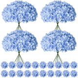 100 Pcs Faux Blue Hydrangea Artificial Flowers Bulk, Fake Silk Hydrangea Flowers Heads With Stems For Wedding Decorations Garden Party Baby Shower Porch Home Decor Table Centerpieces