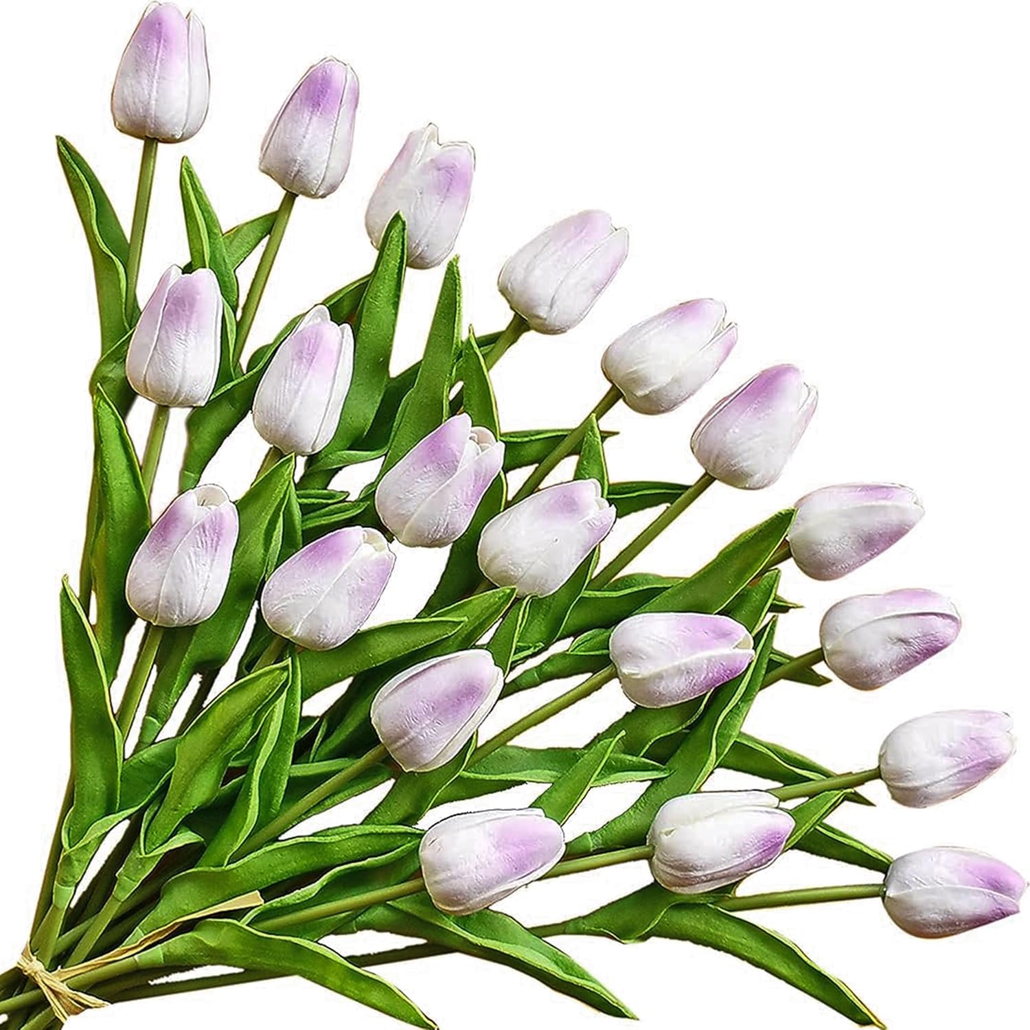 Artificial Light Purple Tulips 20 Pcs – 13.5 Inch Pu Faux Flowers With Bendable Stems For Home Décor, Wedding Centerpieces, Diy Floral Arrangements, New Year And Valentine'S Day