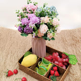 40Heads Artificial Hydrangea Flowers, 4Pack Fake Silk Mini Hydrangea With 1 Vase Kraft Paper Bag-Mini Artificial Chrysanthemum Ball Perfect For Home Office Wedding Baby Shower Party Decor