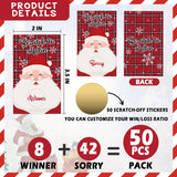 Christmas Scratch Off Cards, 50Pcs Xmas Santa Scratch To Win Cards, Christmas Party Game For Ice Breaker Activity, Groups Events Game, Holiday Birthday Party Supplies(3.5X2.1 Inches)-A02