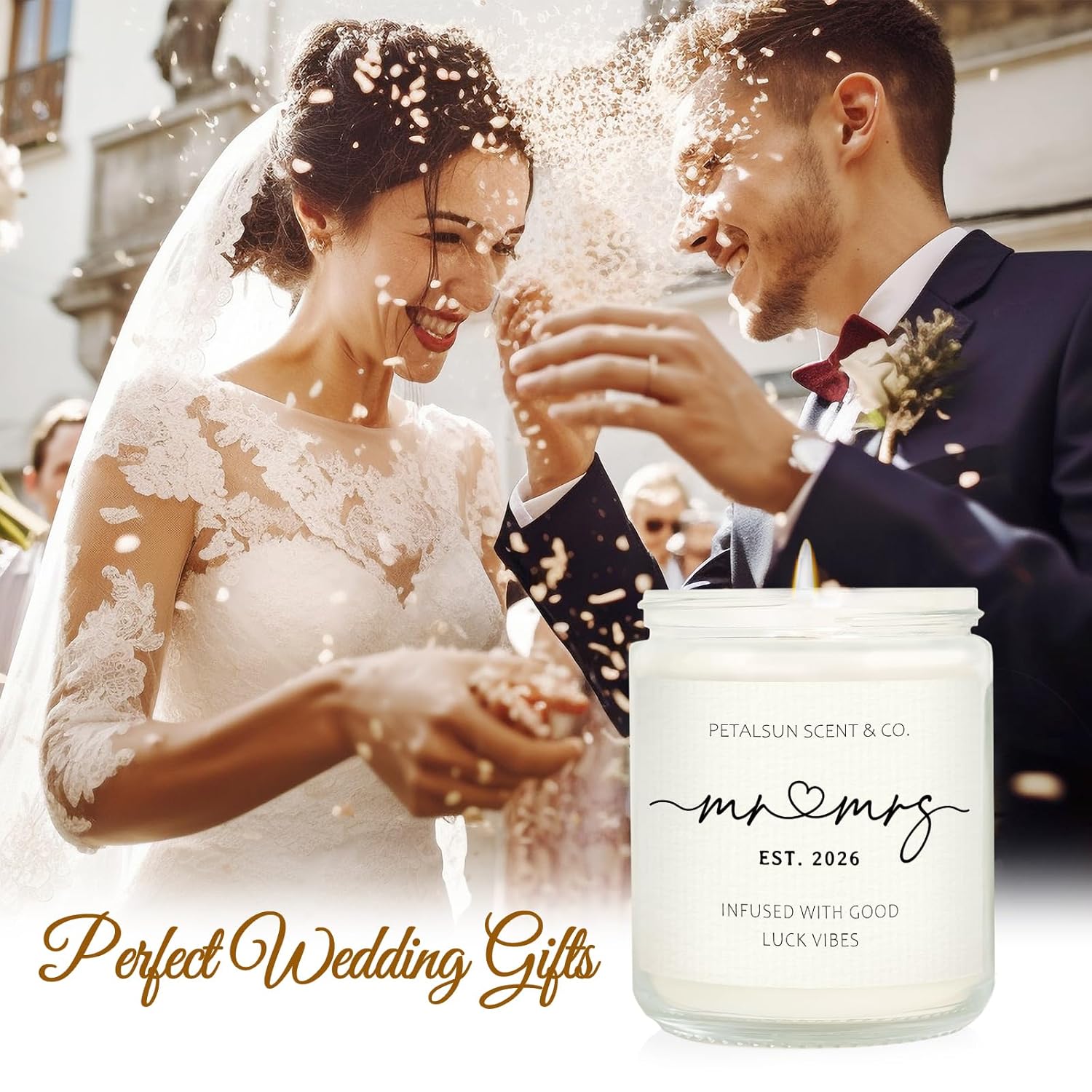 Wedding Gifts For Couples 2026, Mr And Mrs Candle, Bridal Shower, Wedding Shower Gifts For Bride And Groom, Lavender Scented Soy Wax Candle