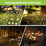 2 Pack Solar Firefly Garden Lights 16 LED Warm White Waterproof Yard Patio Decor