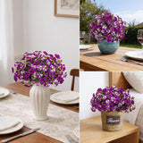 12 Piece Outdoor Artificial Flowers Fake Pansies -Two-Tone Faux Flowers Per Stem, Uv Resistant For Indoor Outdoor Porch Garden Planters Patio Window Box Home Decor(Light Purple Red Lotus)