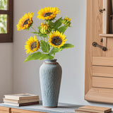 Artificial Sunflowers Silk Flowers Fake Branches Decorative Plants Stems For Home Office Shop Decor (2Pcs)