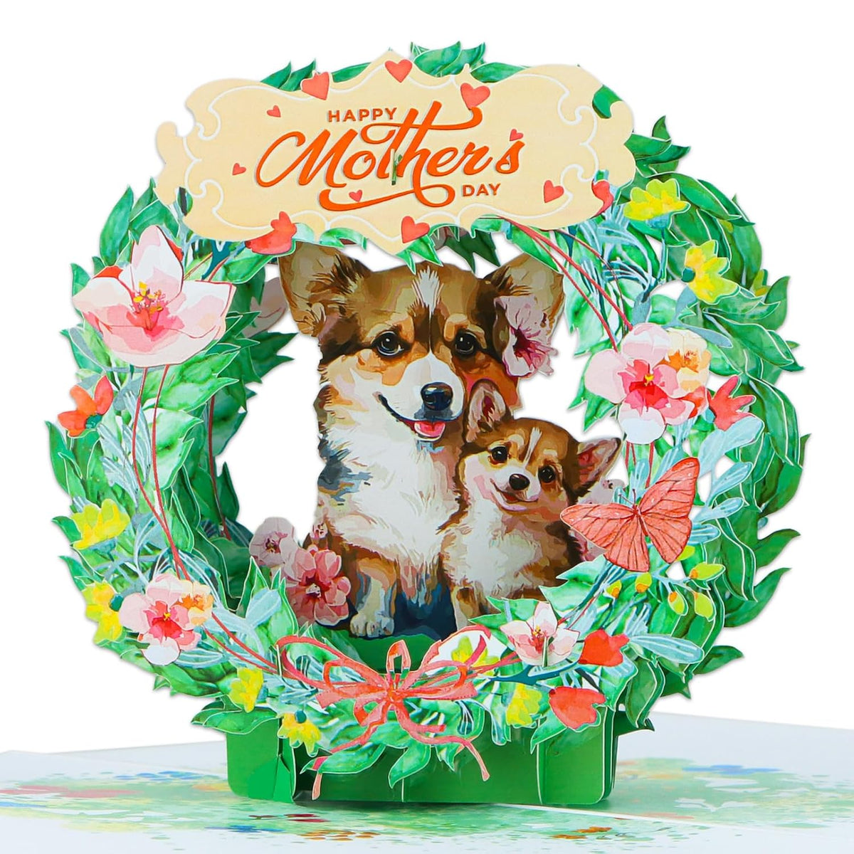 3D Pop Up Mothers Day Card - Happy Mothers Day Corgi Dog Mom Pop Up Gift Greeting Card With Envelope For Best Mom Women Wife Daughter Grandma