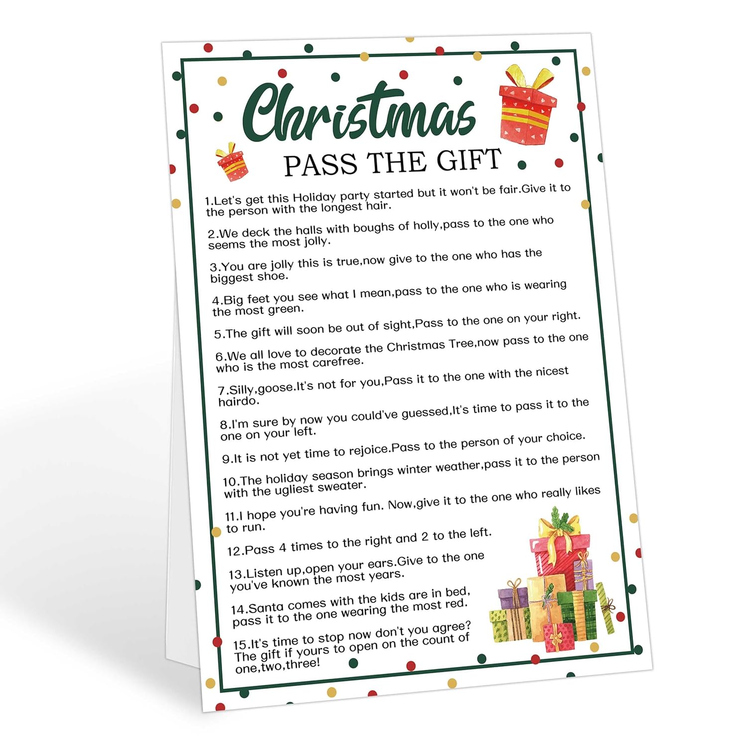 Christmas Party Games - Pass The Gift & Parcel, Christmas Games For Large Groups And Families, Gift Exchange Game For Adults, Family Party, Classroom, Group Activities, 8 X 11 Inch