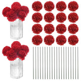 30-Pack Artificial Chrysanthemum Ball Flowers,11 Inch Faux Chrysanthemum Silk Bouquets Real Touch Faux Flowers For Home/Wedding/Christmas/Party[Bright Red]
