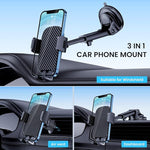 Universal Car Phone Mount for Windshield, Dashboard & Air Vent - Carbon Fiber