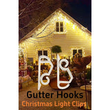 Christmas Light Clips, White Gutter Hooks Outside String Lights Clips Weatherproof Outdoor Seasonal Lighting Hooks Easy Installation Of Christmas Lights On Shingles Gutters (120, White)