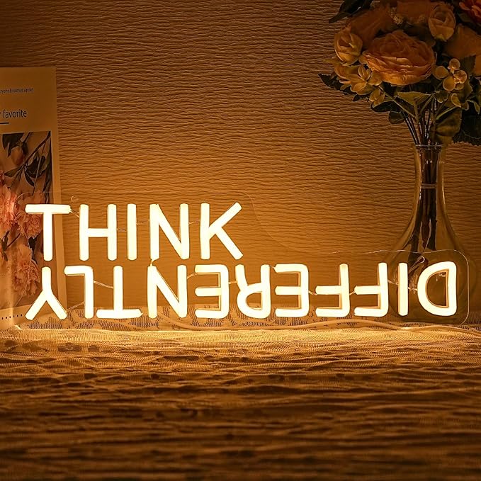 Think Differently Neon Sign LED Wall Light for Classroom Office Study Room Decor