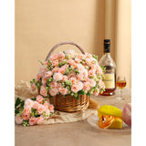 Carnation Artificial Flowers,6 Bundles Small Bulk Fake Flower With Stems Silk Carnation Flowers For Spring Decoration Wedding Home Table Centerpieces Decorations(Champagne)