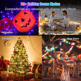 Rgb Smart Ic String Lights 16Ft/5M [App & Remote Control], 50 Leds Multicolor Fairy Lights, Usb Powered & Ip65 Waterproo