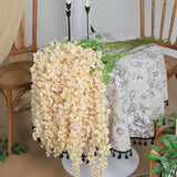 6Pcs Beige Wisteria Hanging Flowers 48" Silk Wisteria Artificial Flowers Garland Vines Fake Hanging Flowers Decoration For Wedding Flower Wall Backdrop Centerpieces Party Room Decor (Beige)