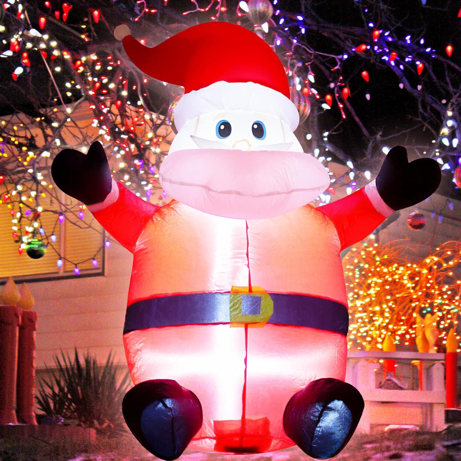 4 Foot Christmas Inflatable Santa Claus Outdoor Yard Decorations,Indoor Blow Up Santa For Christmas Decorations- Wm-02