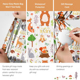 1 Pcs Extra Large Woodland Gift Bags Baby Shower Plastic - 56 * 36 Inch Jumbo Forest Animal Present Gift Bags Baby Girls Boys Newborn Parties Favors Decorations Oh Baby