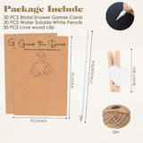 30 Sets Guess The Dress Bridal Shower Games For Guests Wedding Shower Games Cards Water Soluble Pencils With Fun Heart Wooden Clip And 1 String Rope Wedding Party Supplies Games Ideas