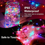 12 Pack Fairy Lights Battery Operated 7FT 20 LED Twinkle String Lights Waterproof Silver Wire Firefly Lights with 3 Lighting Modes for Mason Jars Wedding Party Holiday Decor