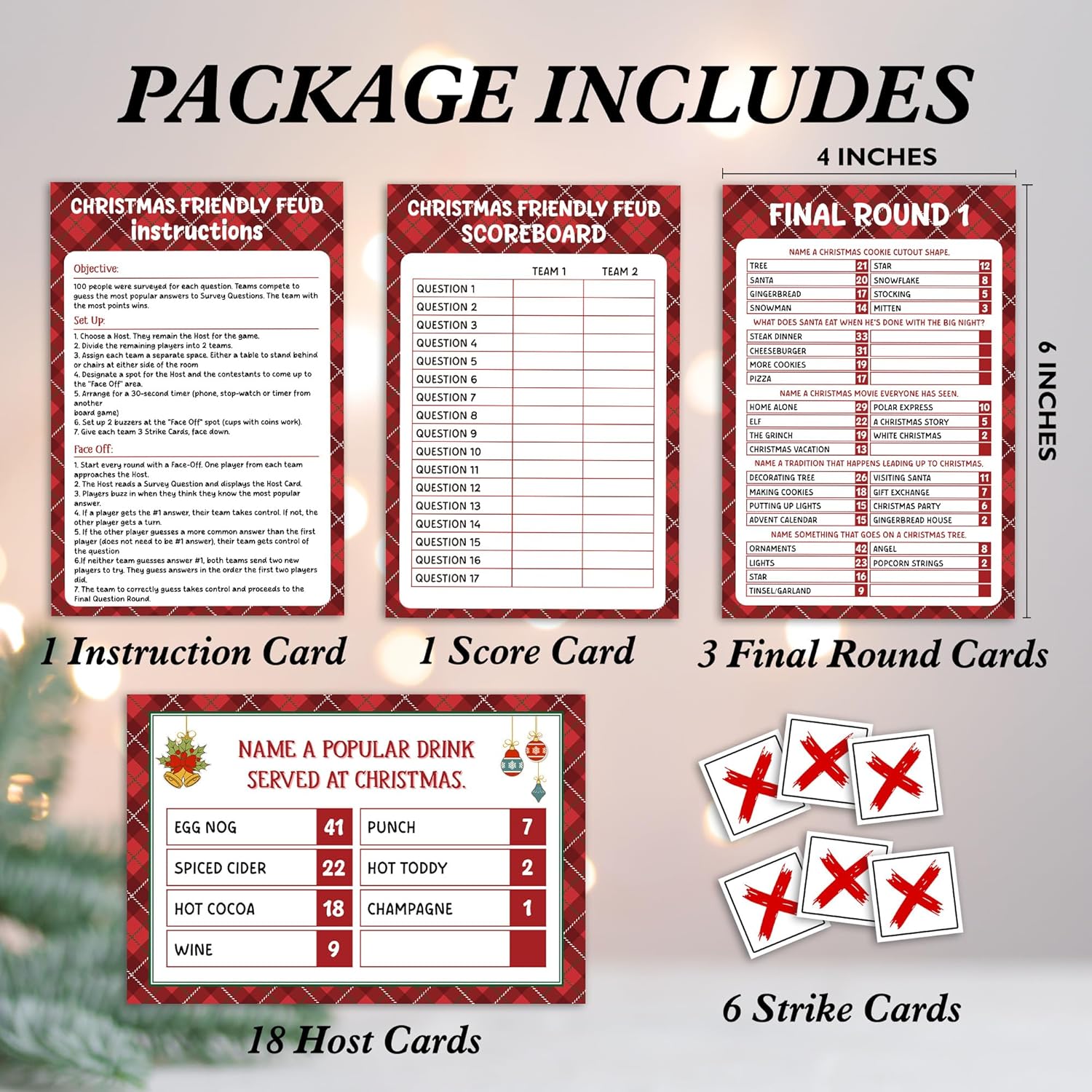 Christmas Games For Family, Christmas Friendly Feud Game For Adults Large Group Party, Holiday Vacation Activities, Xmas Party Supplies?02