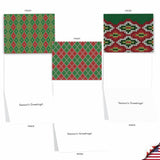- 10 Merry Christmas Cards Bulk - Festive Holiday Patterns, Boxed Card Assortment (4 X 5.12 Inch) - Christmas Knits M9625Xsg