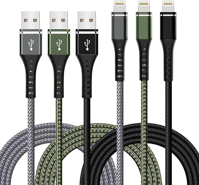 3 Pack Apple MFi Certified iPhone Charger Cable 3FT Nylon Braided Lightning Fast Charging Cord for iPhone 14 13 12 11 iPad