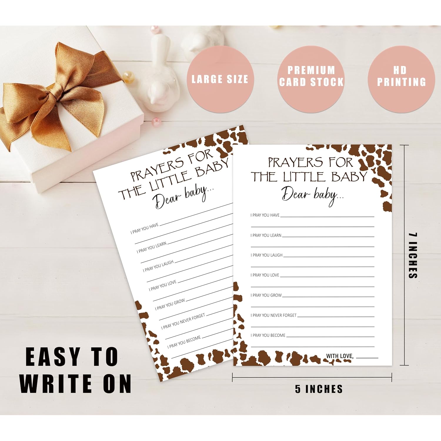 Baby Shower Games - Prayers For The Little Baby Game For 30 Guests With Cards, Gender Reveal Game, Cowboy Party Supplies (29)