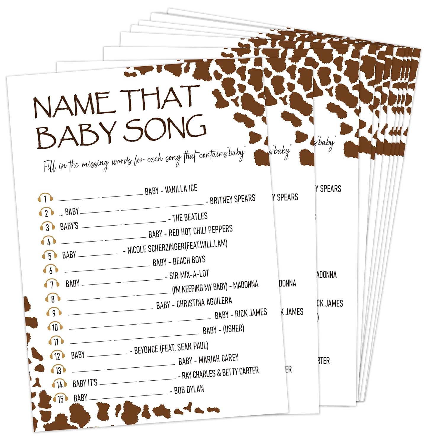 Baby Shower Games - Name That Baby Song Game For 30 Guests With Cards, Gender Reveal Game, Cowboy Party Supplies (21)