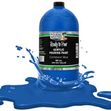 Pouring Masters Caribbean Blue Ready To Pour Acrylic Pouring Paint - Premium 64-Ounce Pre-Mixed Fluid Acrylic Paint - Fluid Art Supplies For Canvas, Wood, Paper, Tile & Rocks