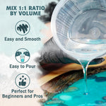 1 Gallon Epoxy Resin, Epoxy Resin Kit, Crystal Clear Epoxy Kit, No Yellowing Self-Leveling Deep Pour Epoxy Resin High-Glossy Casting Perfect For Crafts, Table Tops(0.5 Gallon X 2)