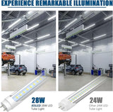 4 Pack 4FT T8 Type A B LED Tube Lights 28W 4060LM 6500K Plug and Play Ballast Bypass Replacement