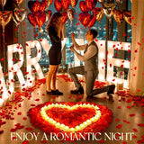 3000Pcs Red Rose Petals With 36Pcs Led Tea Lights Candles, Romantic Gifts For Her