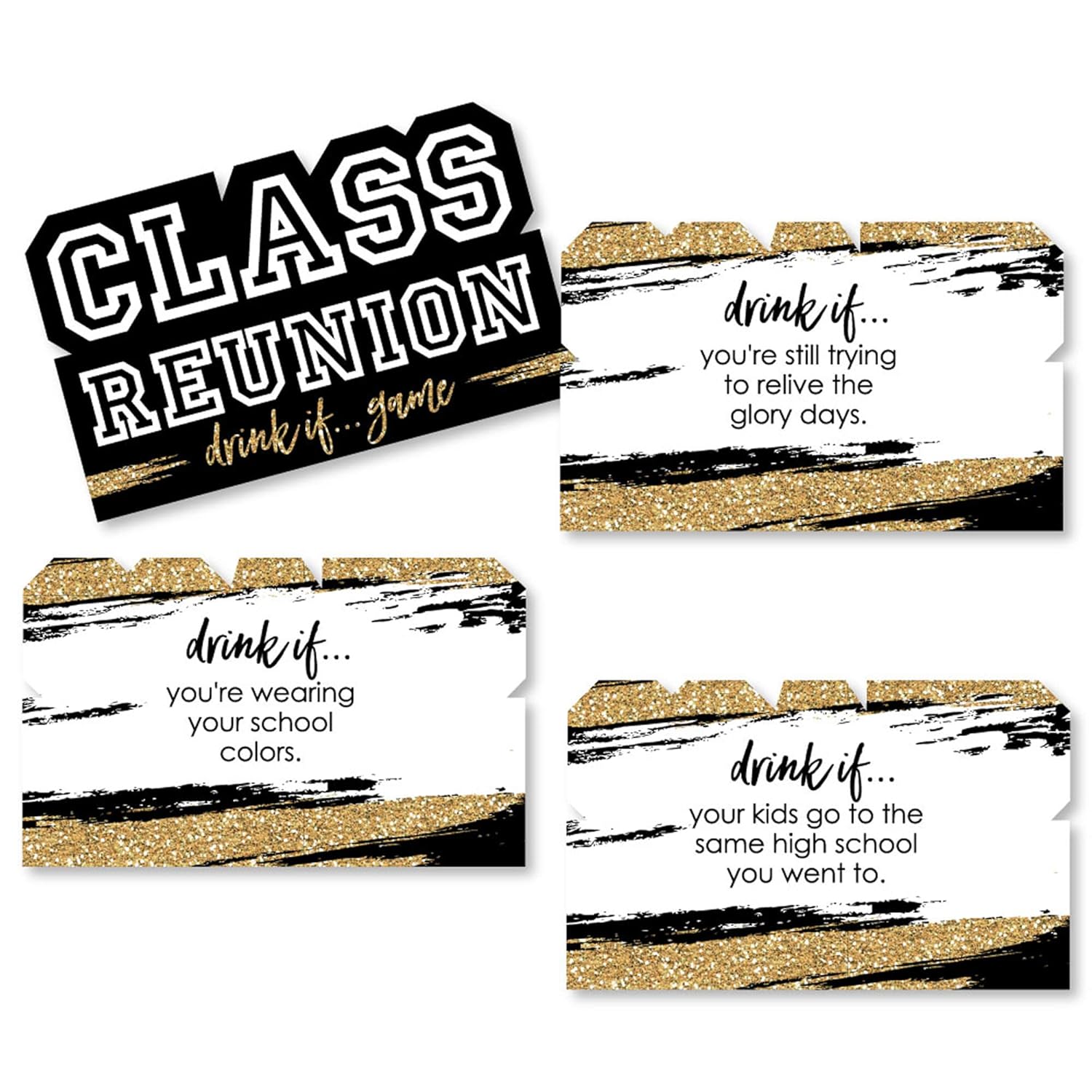 Big Dot of Happiness Drink If Game - Reunited - School Class Reunion Party Game - 24 Count